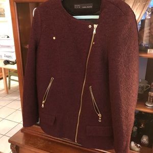 Stunning Zara Burgundy Car Coat